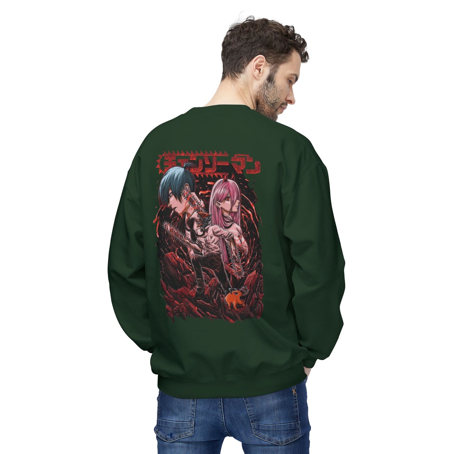 Denji chainsaw man Unisex Midweight Softstyle Fleece Crewneck Sweatshirt