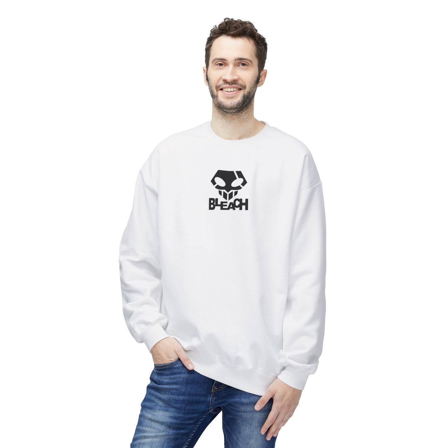 White Ichigo Unisex Midweight Softstyle Fleece Crewneck Sweatshirt