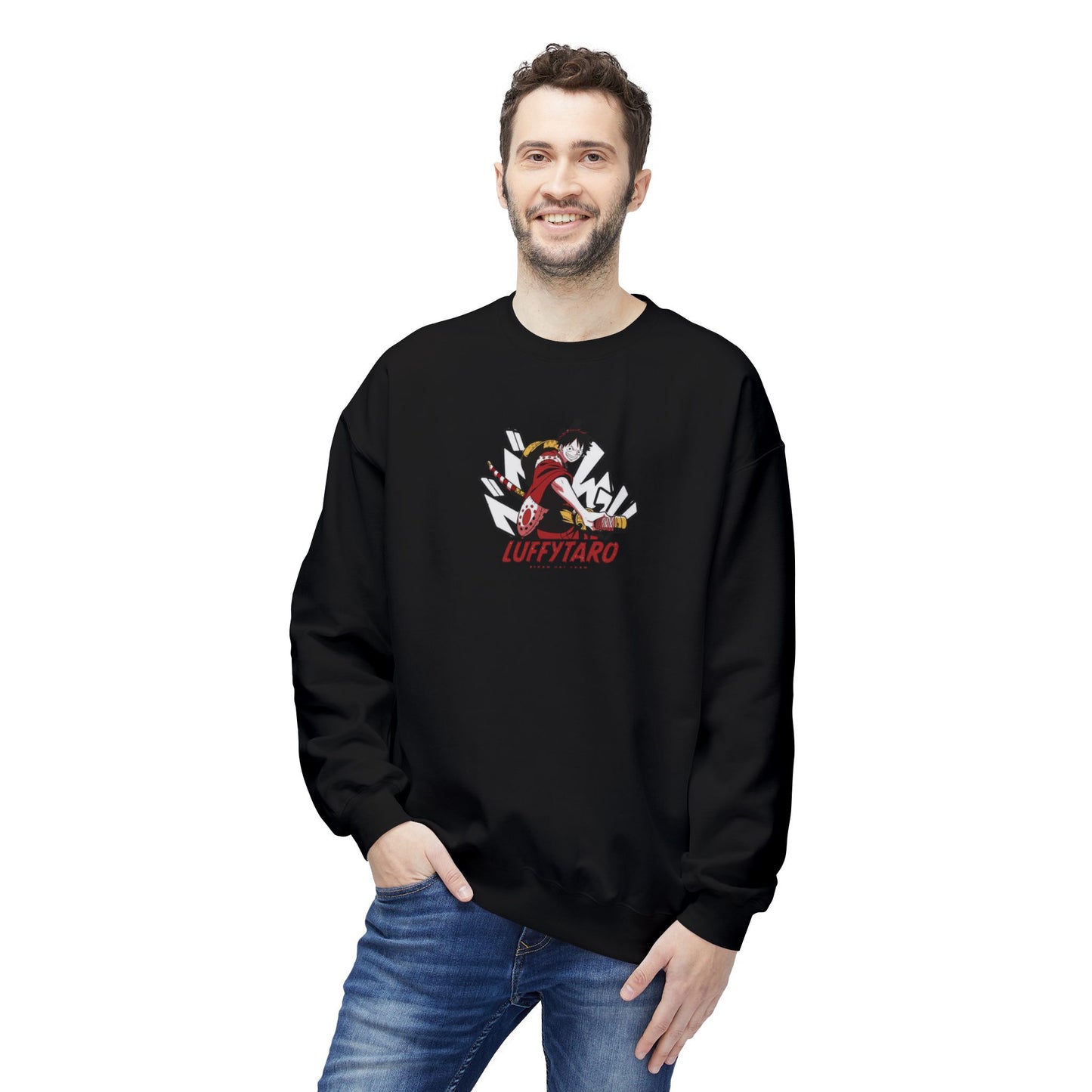 Anime Luffy snakeman one piece Unisex Midweight Softstyle Fleece Crewneck Sweatshirt