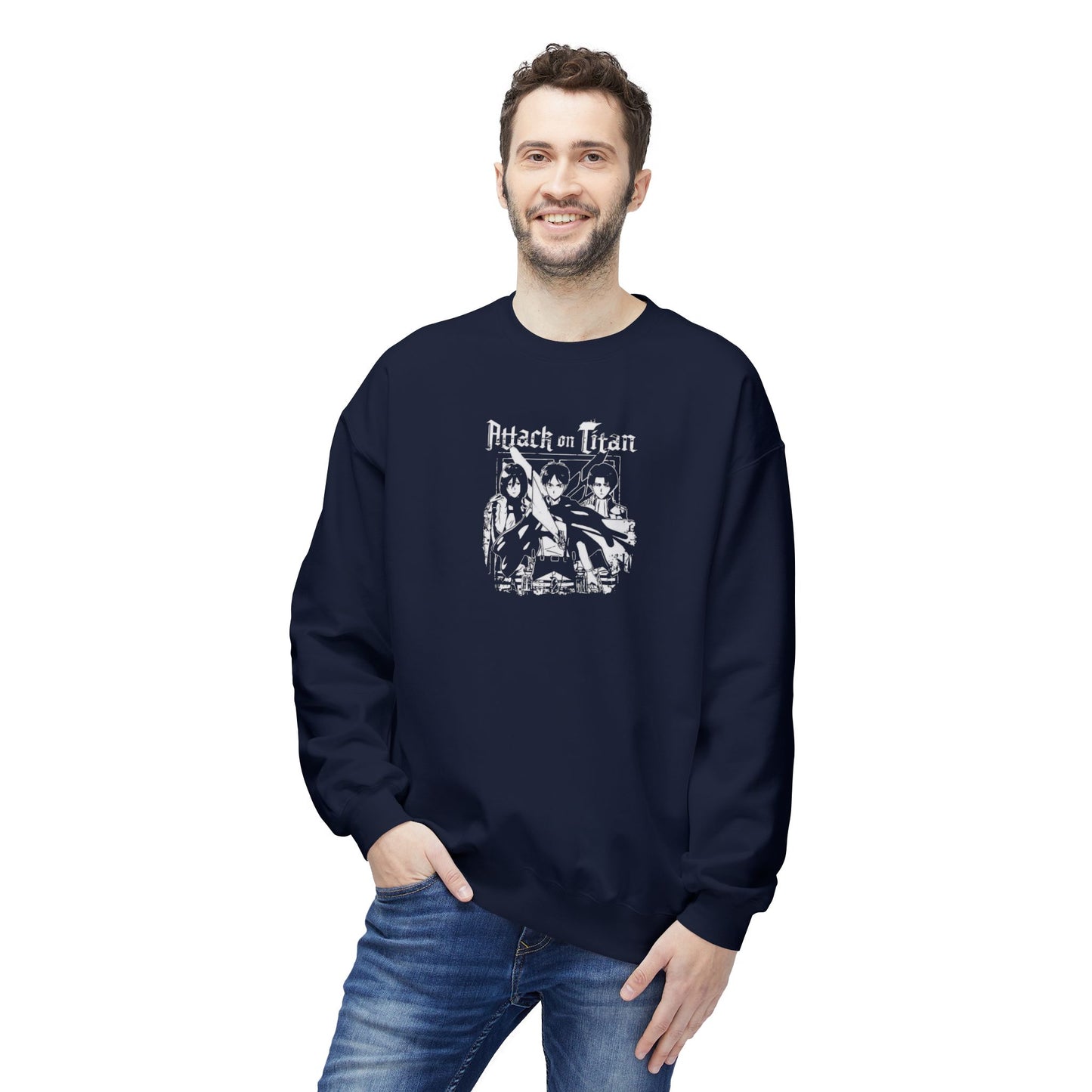 Attack on titan Unisex Midweight Softstyle Fleece Crewneck Sweatshirt