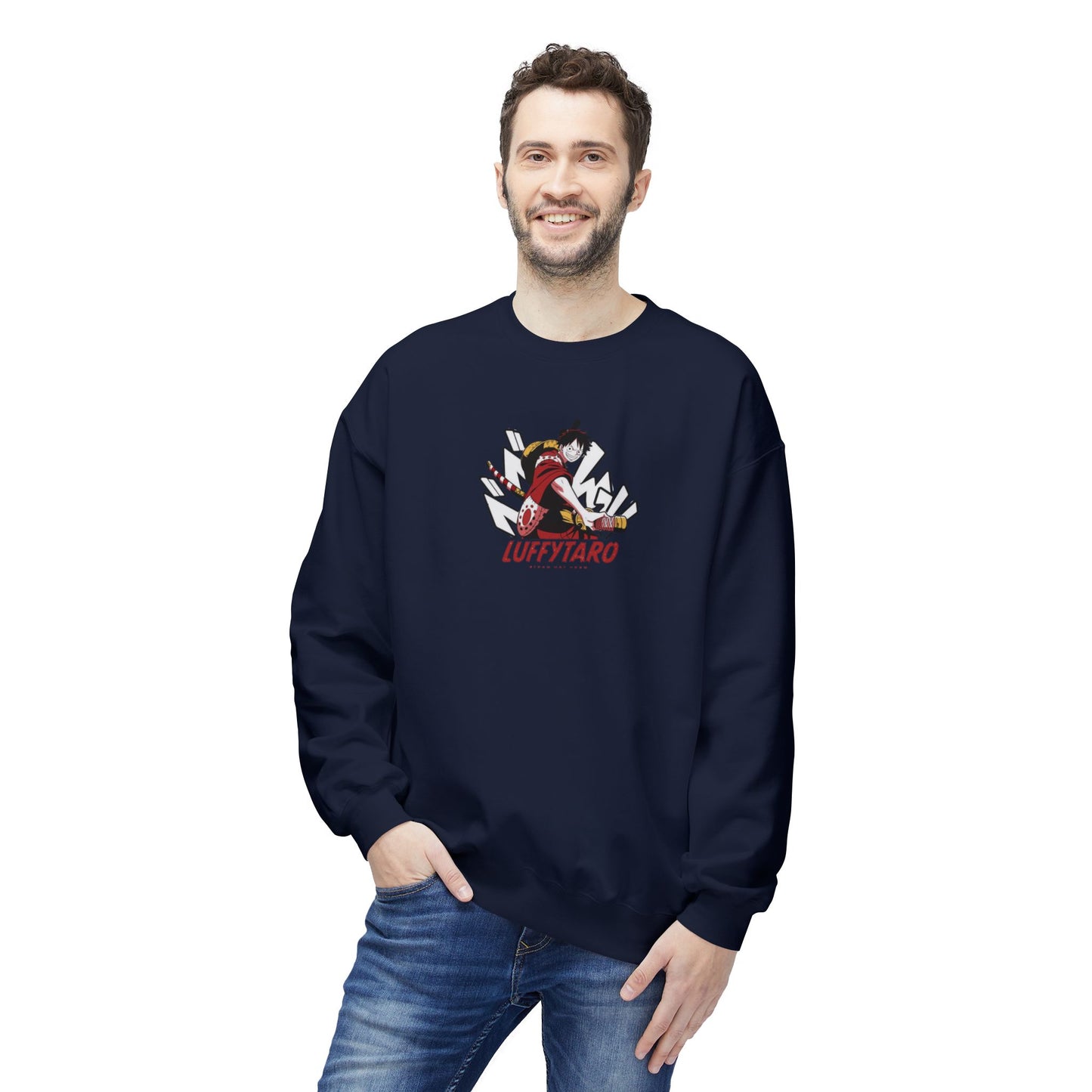 Anime Luffy snakeman one piece Unisex Midweight Softstyle Fleece Crewneck Sweatshirt