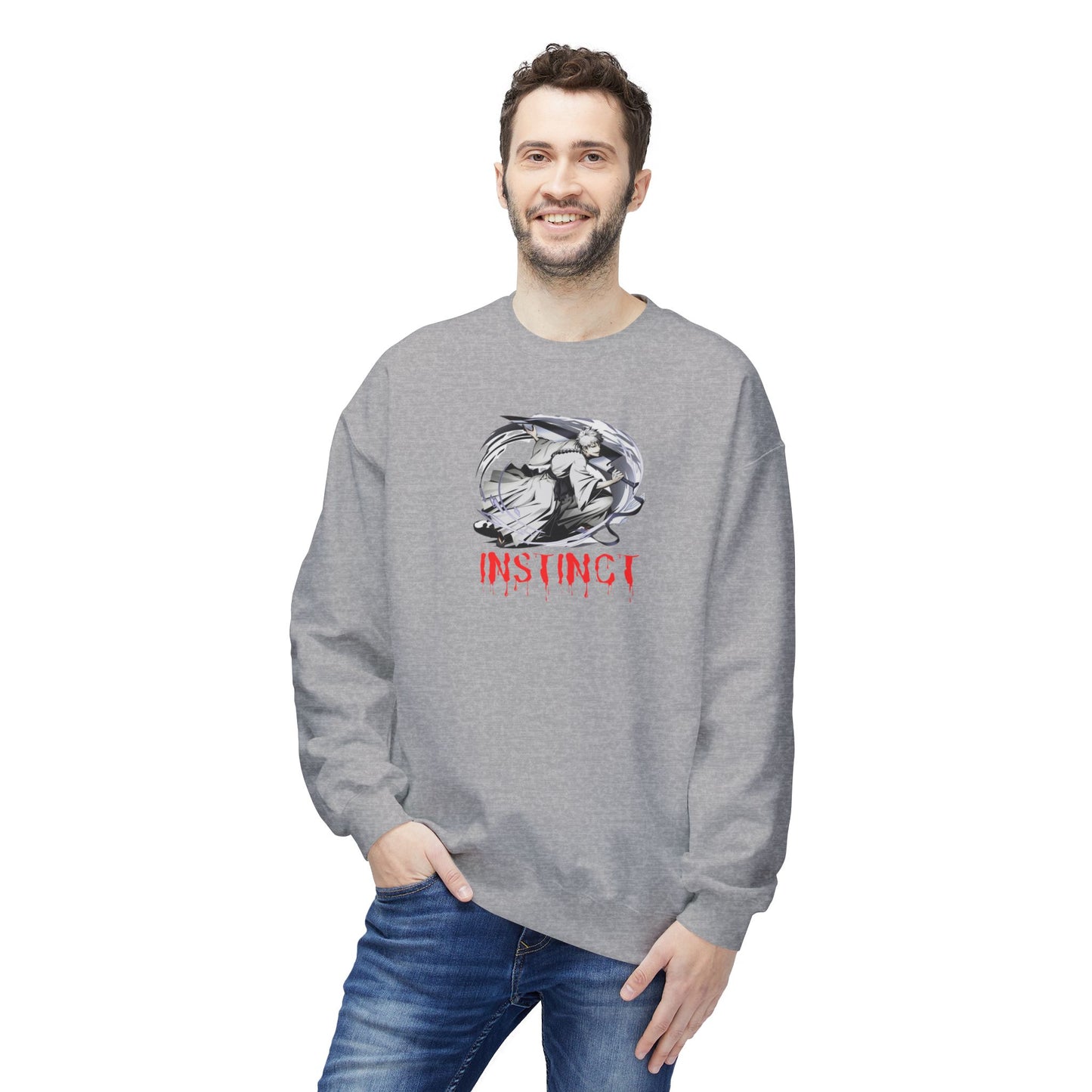 White Ichigo Unisex Midweight Softstyle Fleece Crewneck Sweatshirt