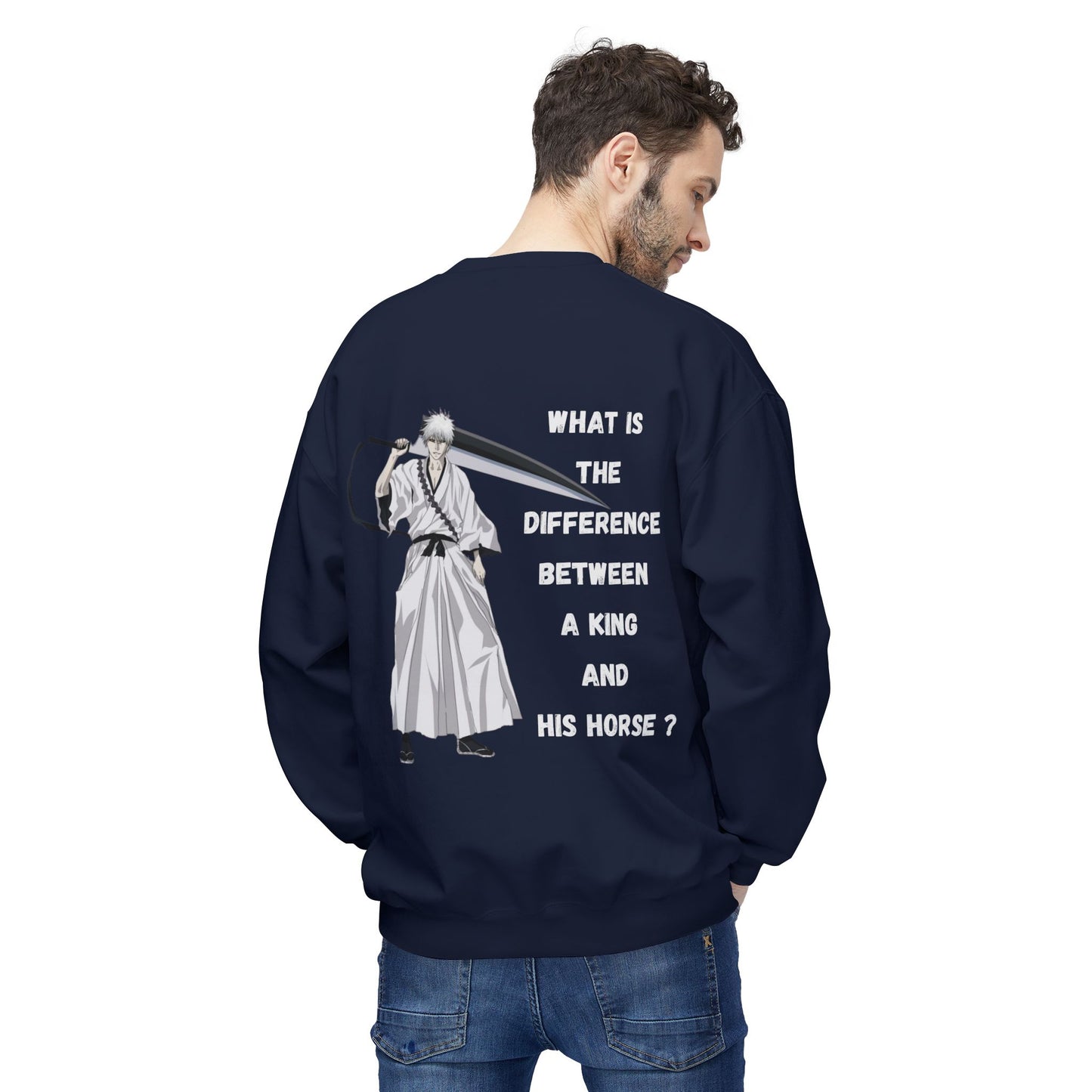 White Ichigo Unisex Midweight Softstyle Fleece Crewneck Sweatshirt