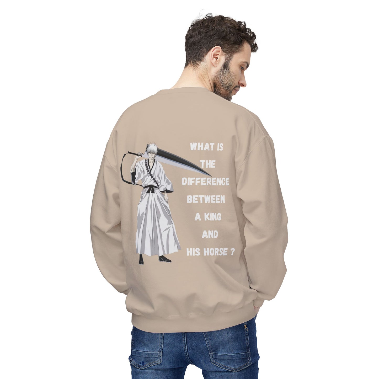 White Ichigo Unisex Midweight Softstyle Fleece Crewneck Sweatshirt