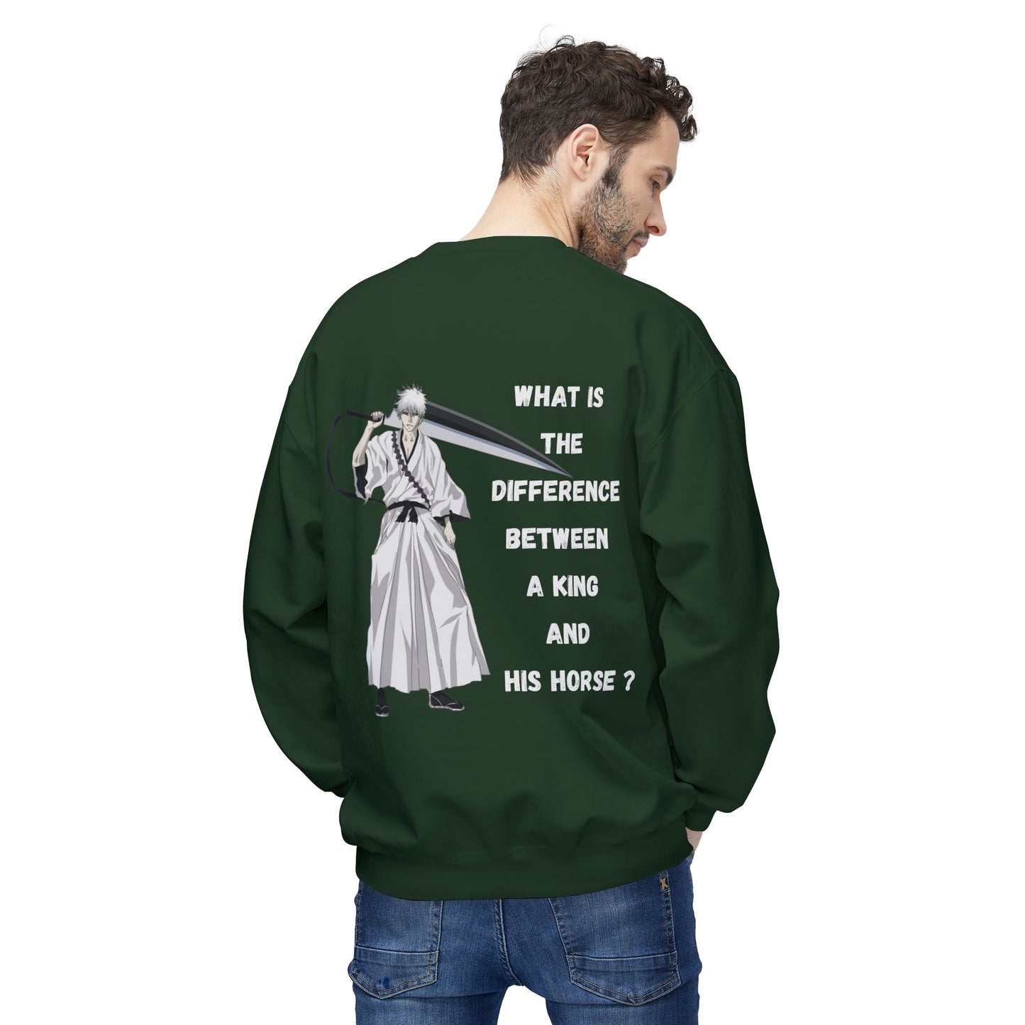 White Ichigo Unisex Midweight Softstyle Fleece Crewneck Sweatshirt