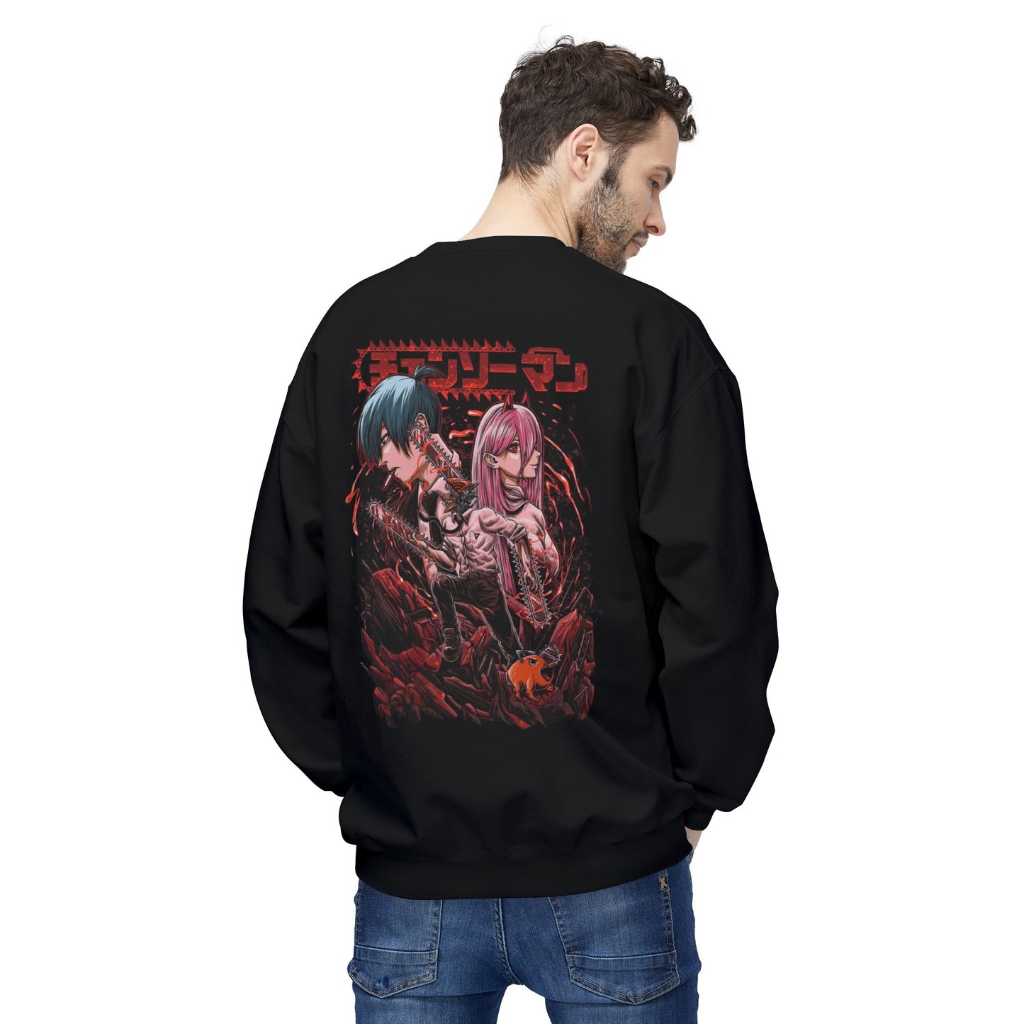 Denji chainsaw man Unisex Midweight Softstyle Fleece Crewneck Sweatshirt