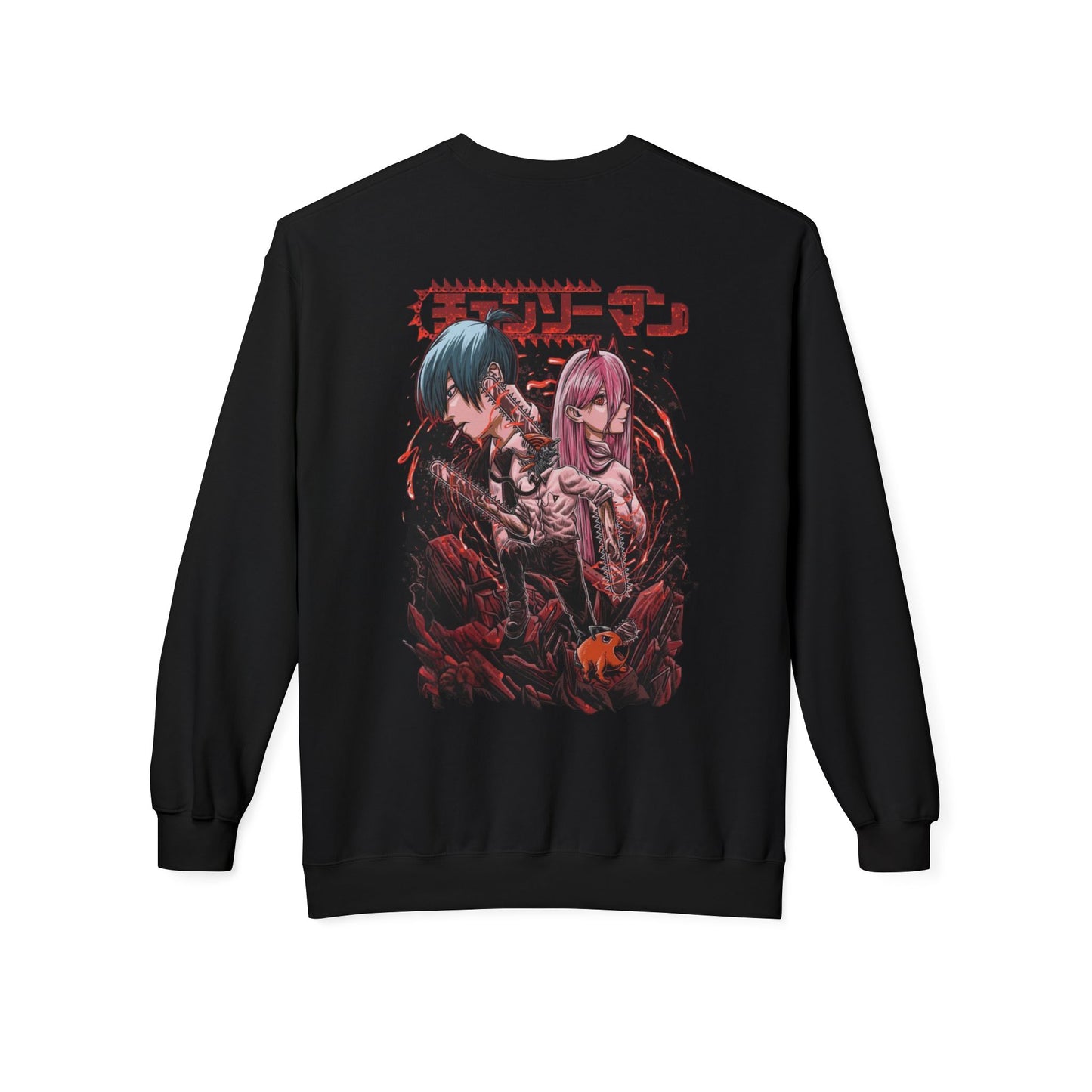 Denji chainsaw man Unisex Midweight Softstyle Fleece Crewneck Sweatshirt