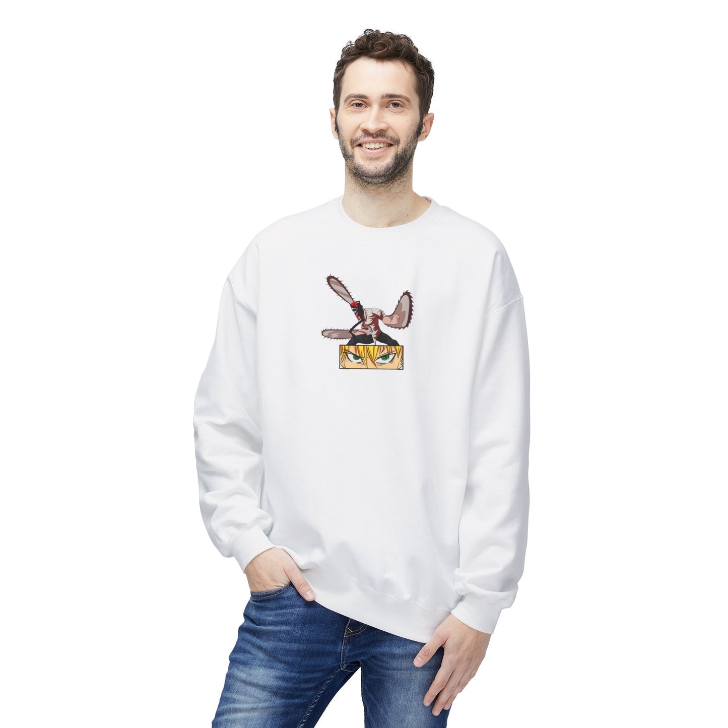 Denji chainsaw man Unisex Midweight Softstyle Fleece Crewneck Sweatshirt