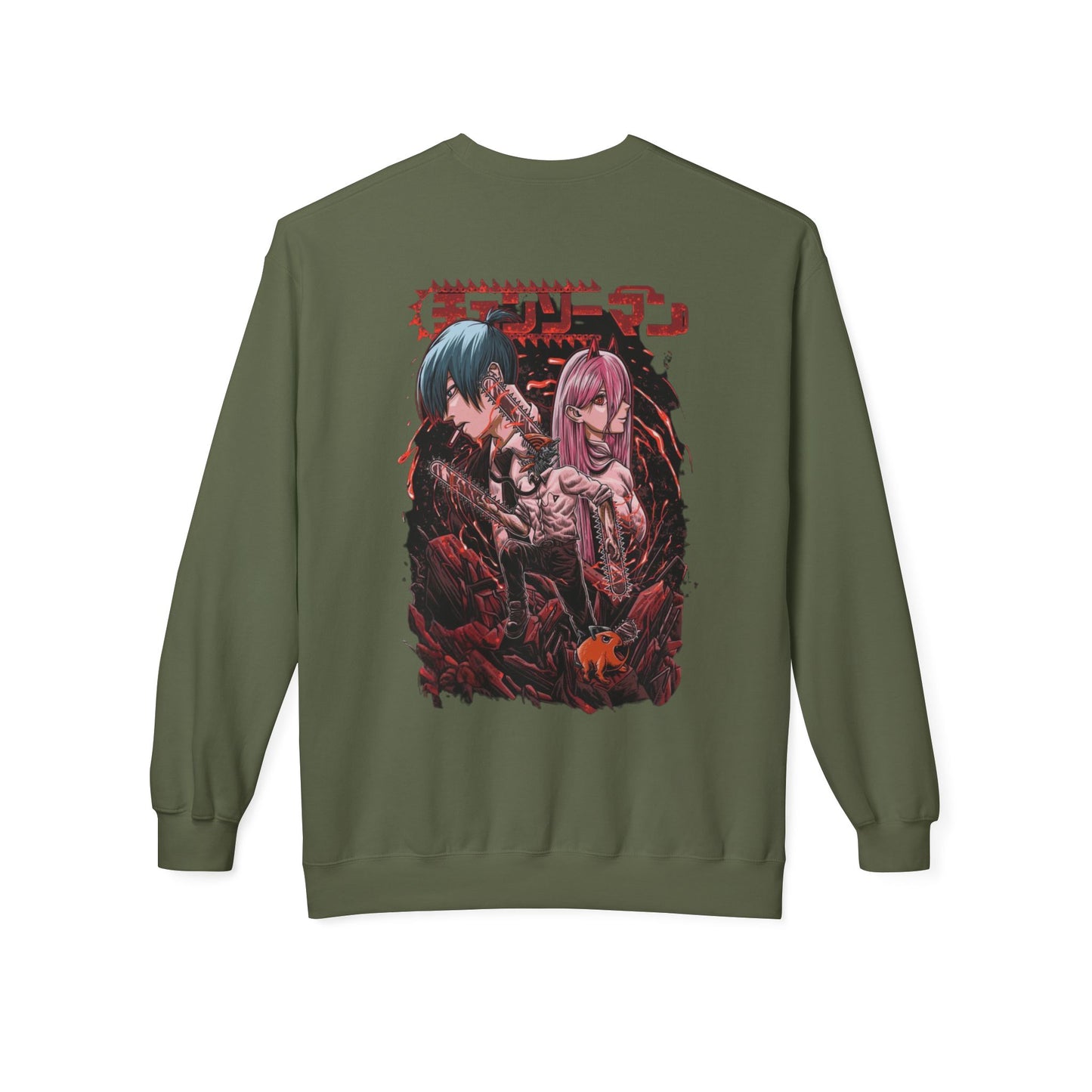 Denji chainsaw man Unisex Midweight Softstyle Fleece Crewneck Sweatshirt