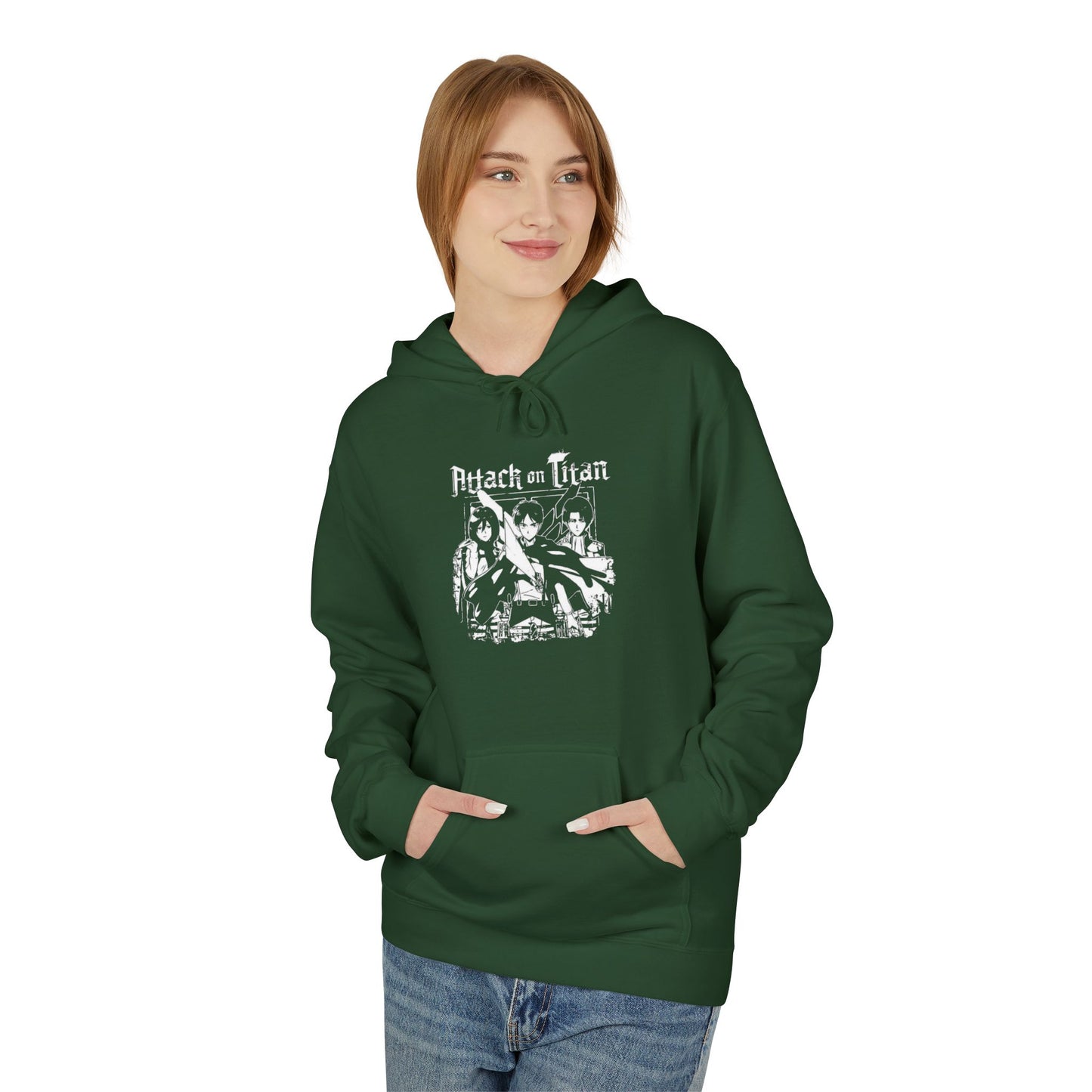 Attack on titan Unisex Midweight Softstyle Fleece Hoodie