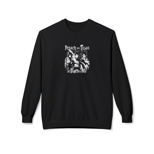 Attack on titan Unisex Midweight Softstyle Fleece Crewneck Sweatshirt