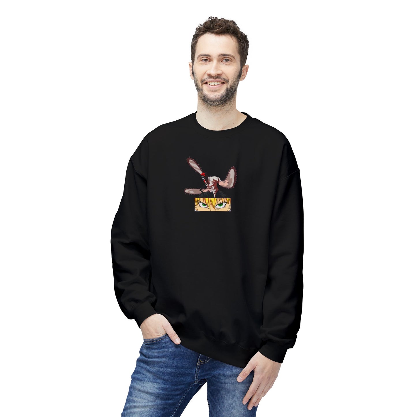 Denji chainsaw man Unisex Midweight Softstyle Fleece Crewneck Sweatshirt